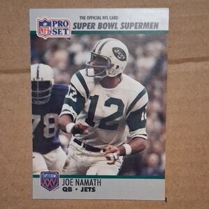 Joe Namath Pro Set Football Card - Green & White